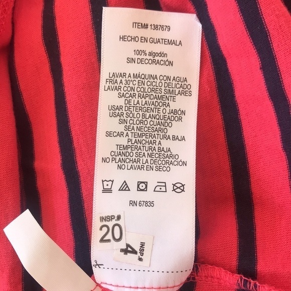 Nautica Melonberry Short Sleeve Tie Stripe Print Shirt - Picture 10 of 12